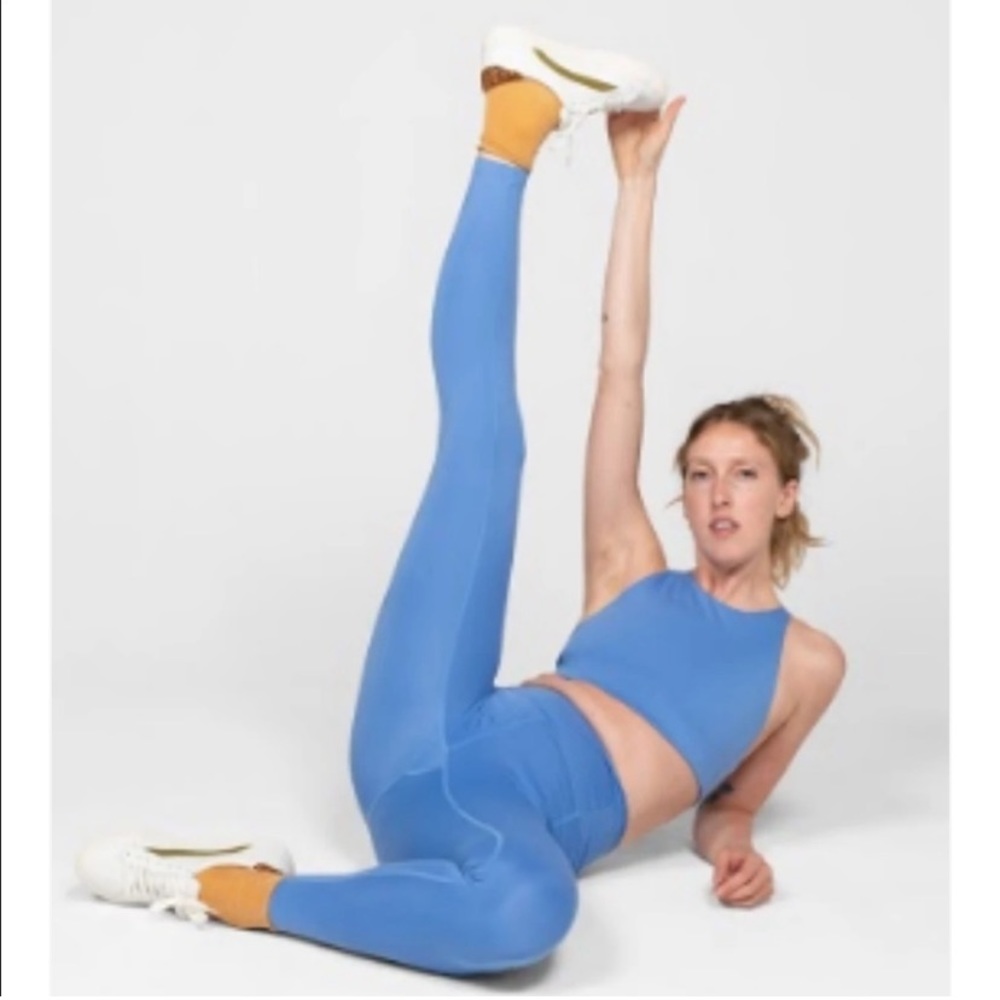 Girlfriend Collective High Rise Full Length Legging Periwinkle Size Small rare - Picture 2 of 7